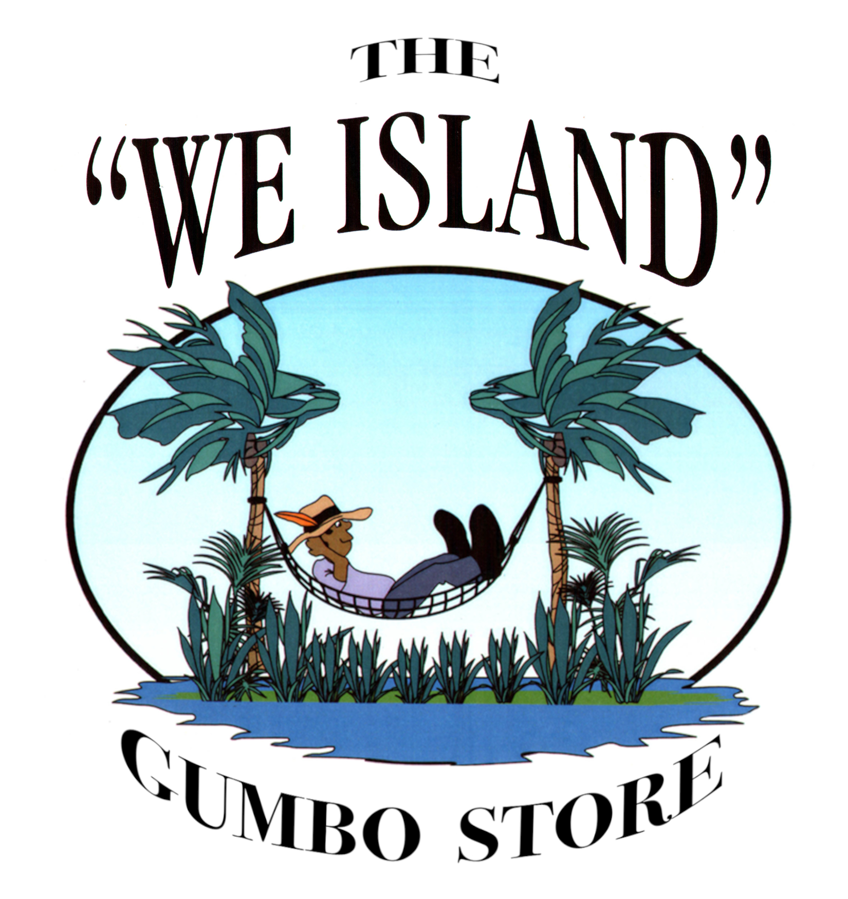 we island gumbo store man logo